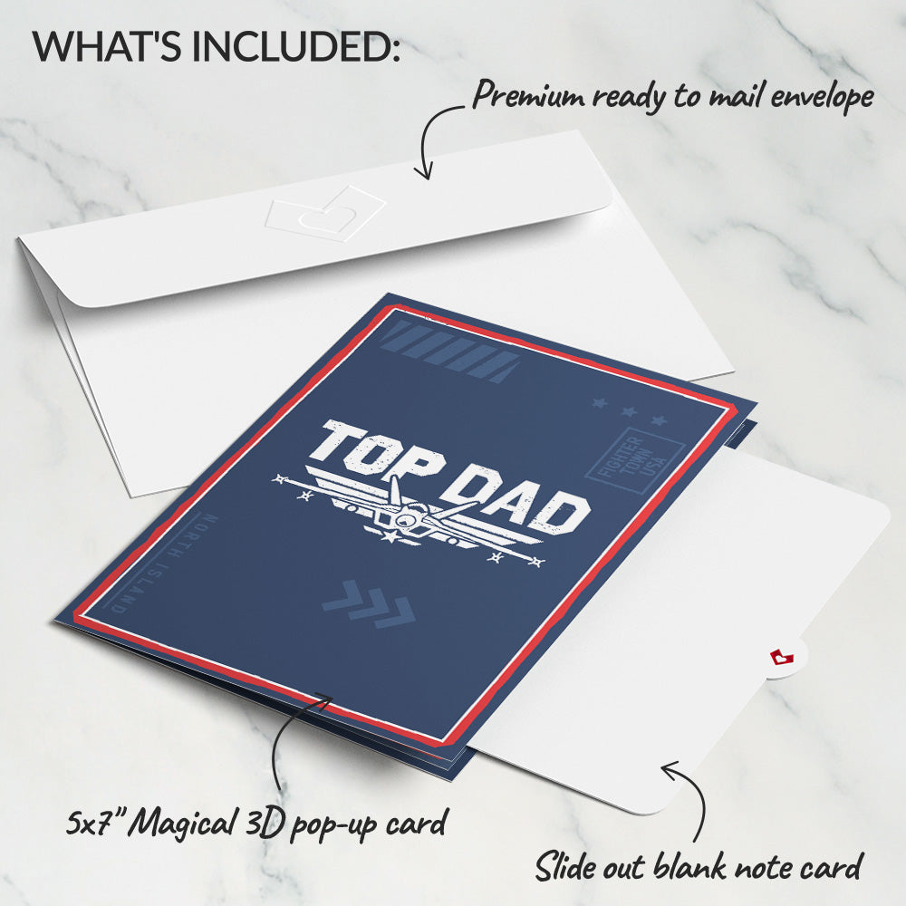 Top Gun: Maverick Top Dad Pop-Up Card