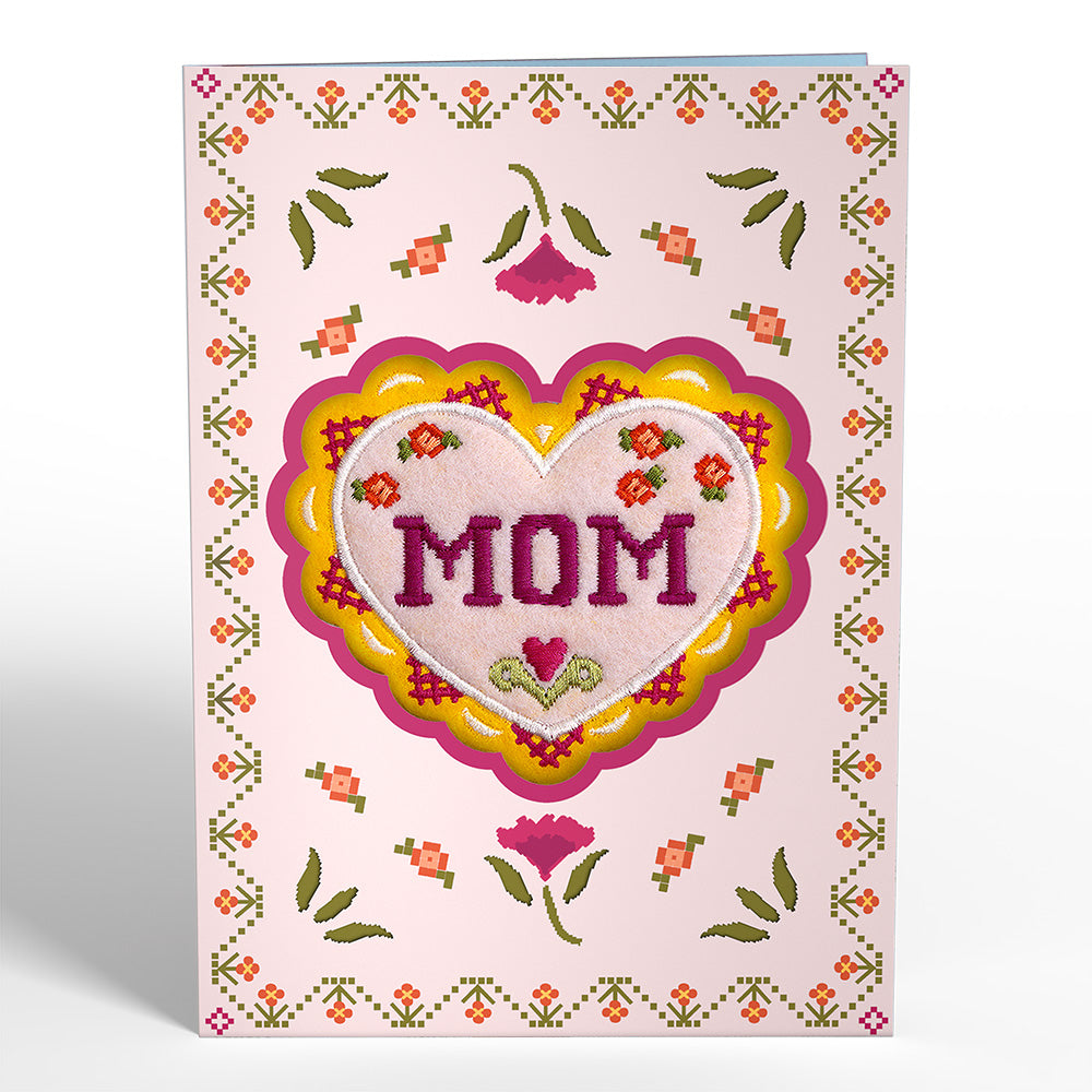 Stitched with Love Mom HeartFelt Charm Card™