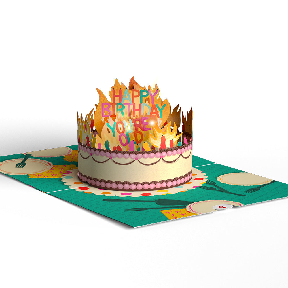 Too Many Candles Birthday Music and Lights Pop-Up Card