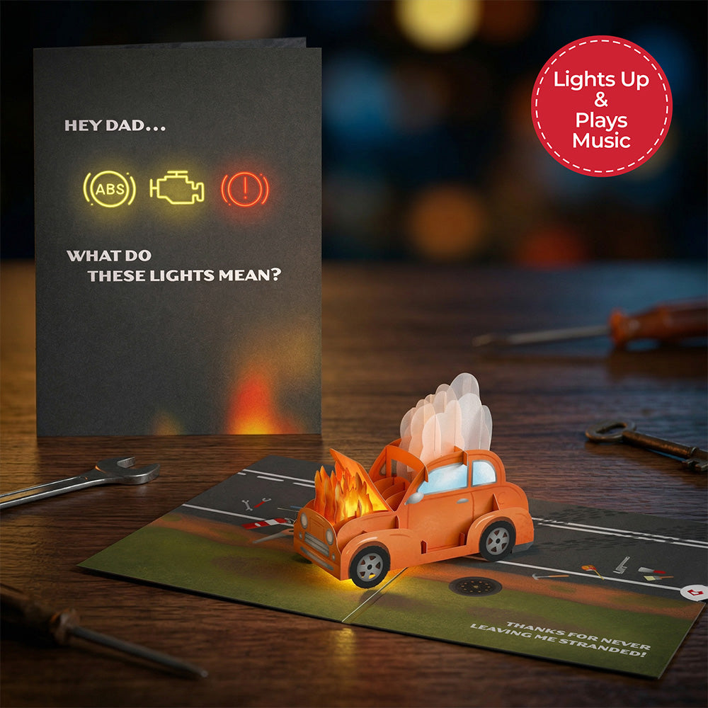 Hey Dad... Music and Lights Pop-Up Card