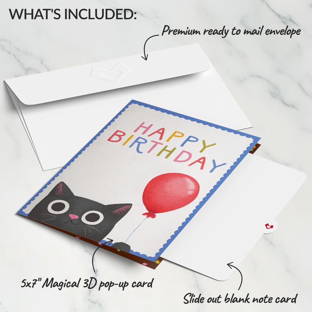 Birthday Cat-astrophe Music and Lights Pop-Up Card
