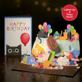 Birthday Cat-astrophe Music and Lights Pop-Up Card