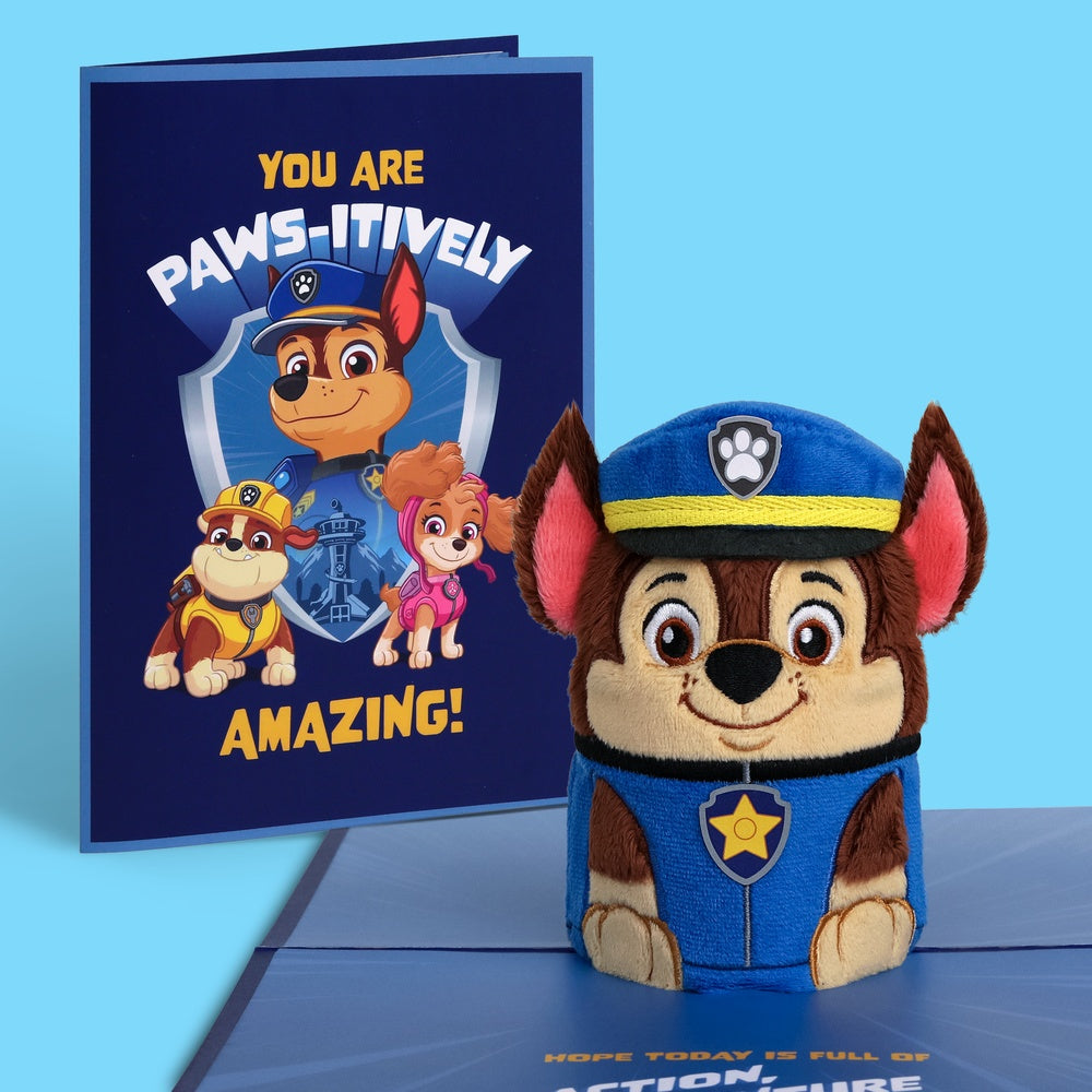 PAW Patrol Chase 'Paws-itively Amazing' Plushpop Card