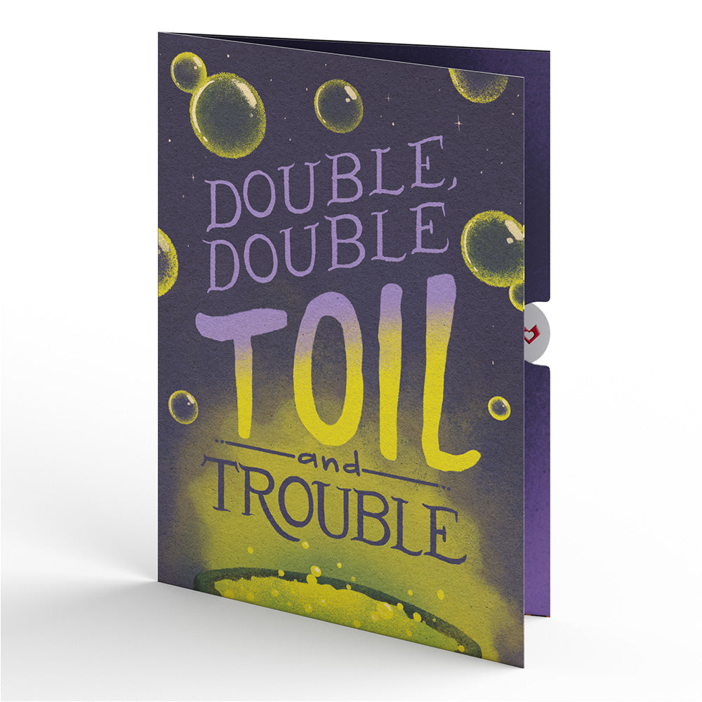 Toil and Trouble Halloween Cauldron Music and Lights Pop-Up Card
