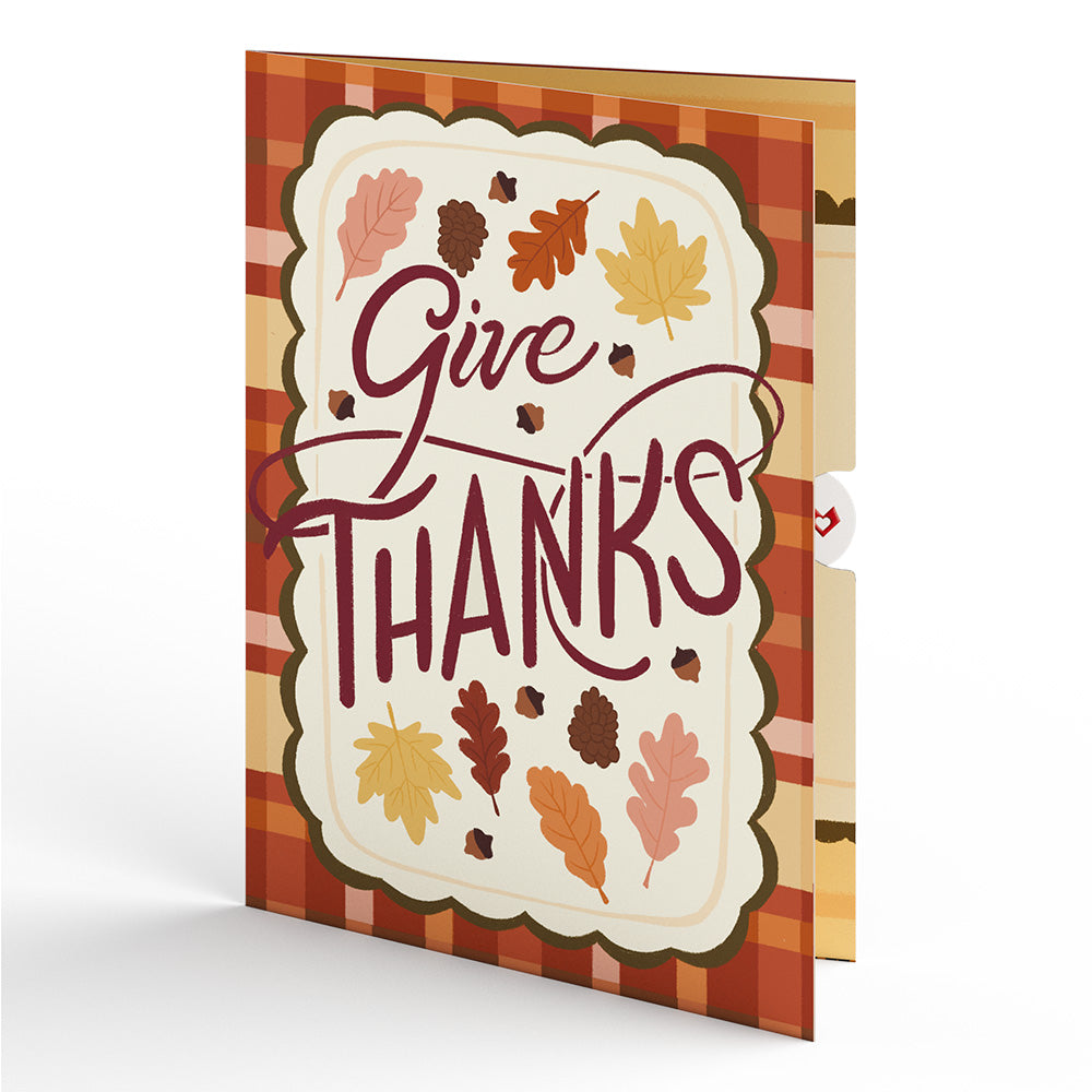 Give Thanks Turkey Music and Lights Pop-Up Card