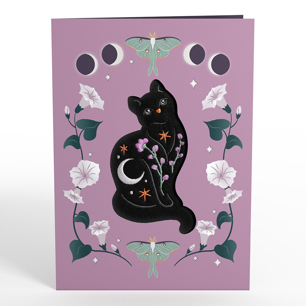 Mystic Black Cat HeartFelt Charm Card™ & Suncatcher Bouquet Bundle