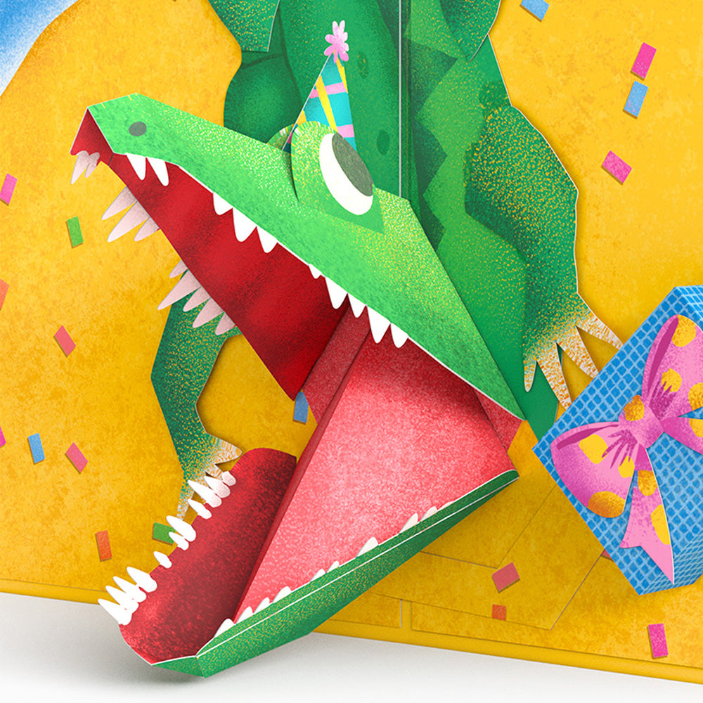 Snappy Birthday Alligator Pop-Up Card & Light-Up Bouquet Bundle