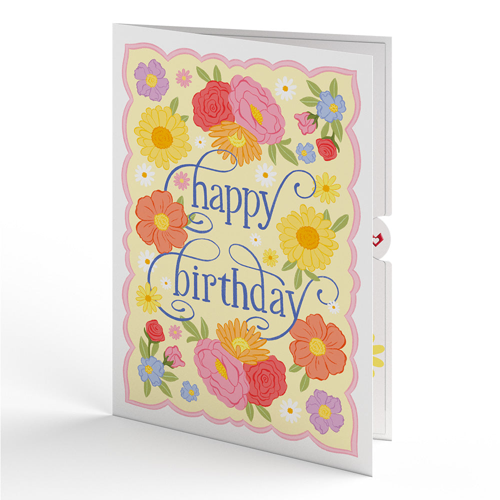 Full Bloom Birthday Cake Pop-Up Card & Luxe Bouquet Bundle