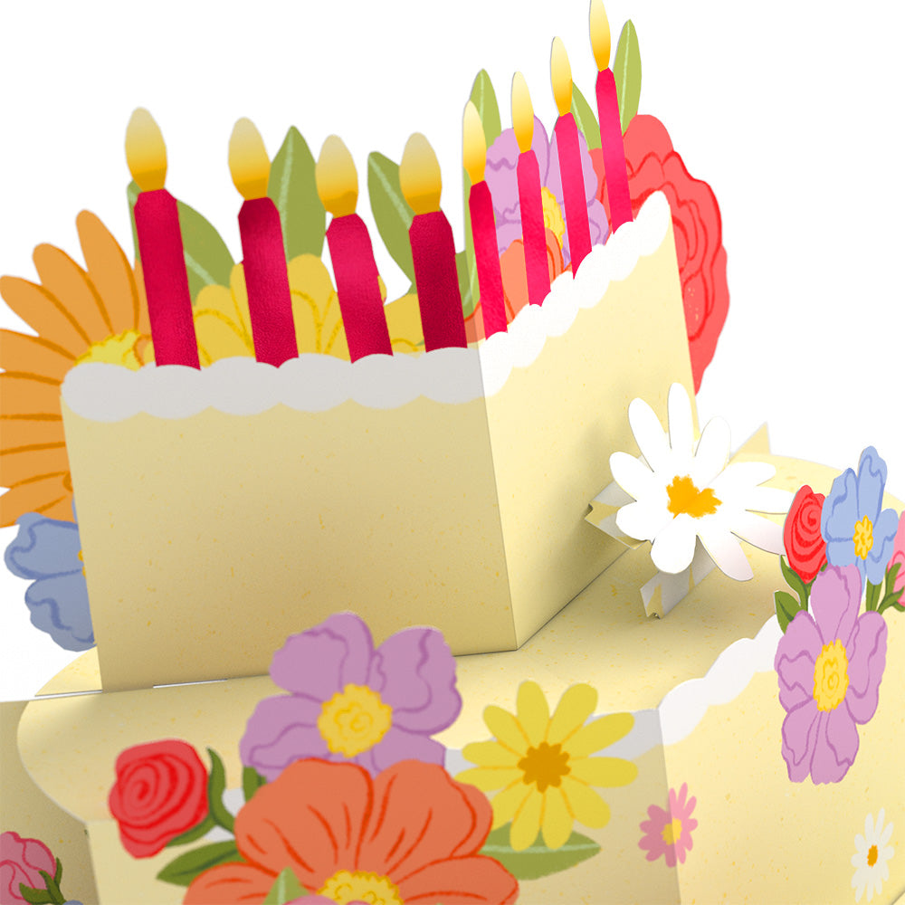 Full Bloom Birthday Cake Pop-Up Card & Luxe Bouquet Bundle