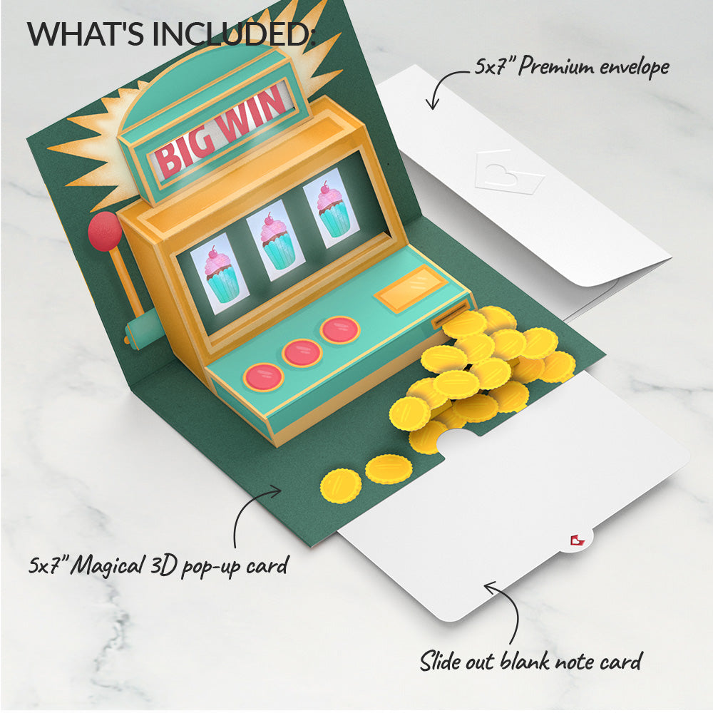 Big Win Birthday Music and Lights Pop-Up Card
