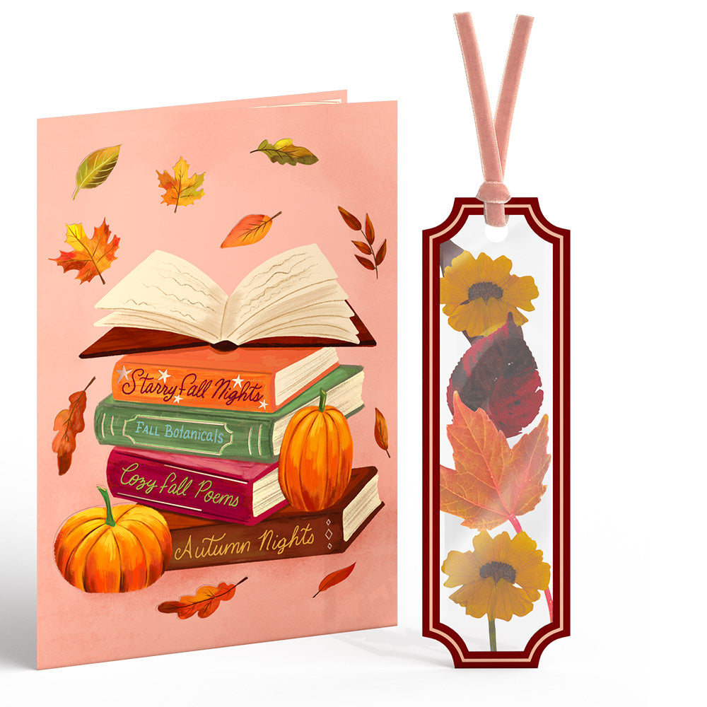 Cozy Fall Petal Pressed™ Bookmark Card