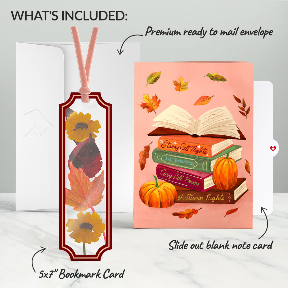 Cozy Fall Petal Pressed™ Bookmark Card