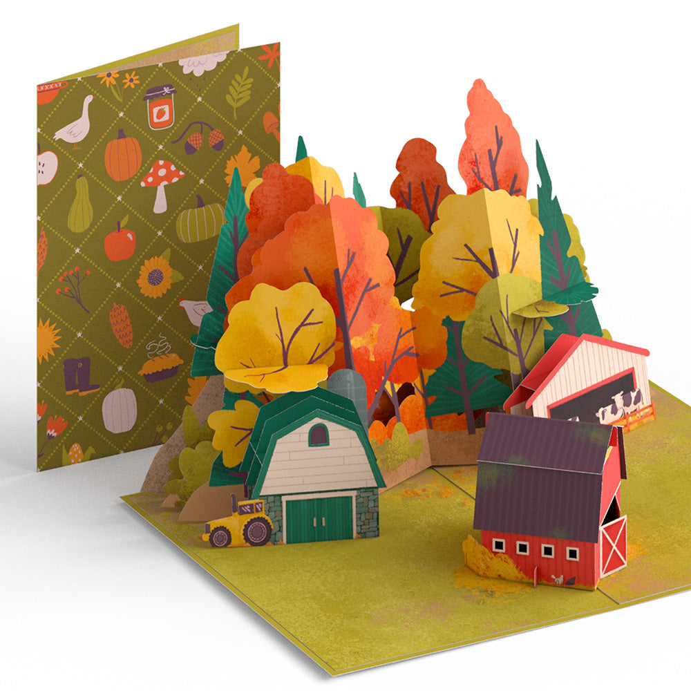 Fall Rustic Farm Pop-Up Card & Suncatcher Bouquet Bundle