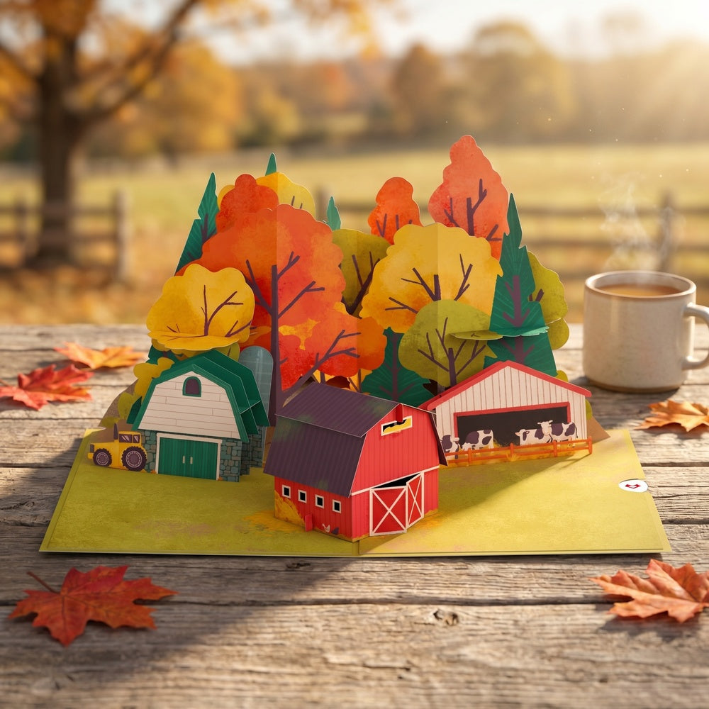 Fall Rustic Farm Pop-Up Card