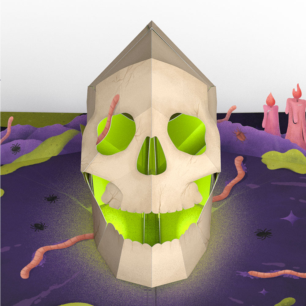 Keep it Creepy Halloween Skull Music and Light Pop-Up Card