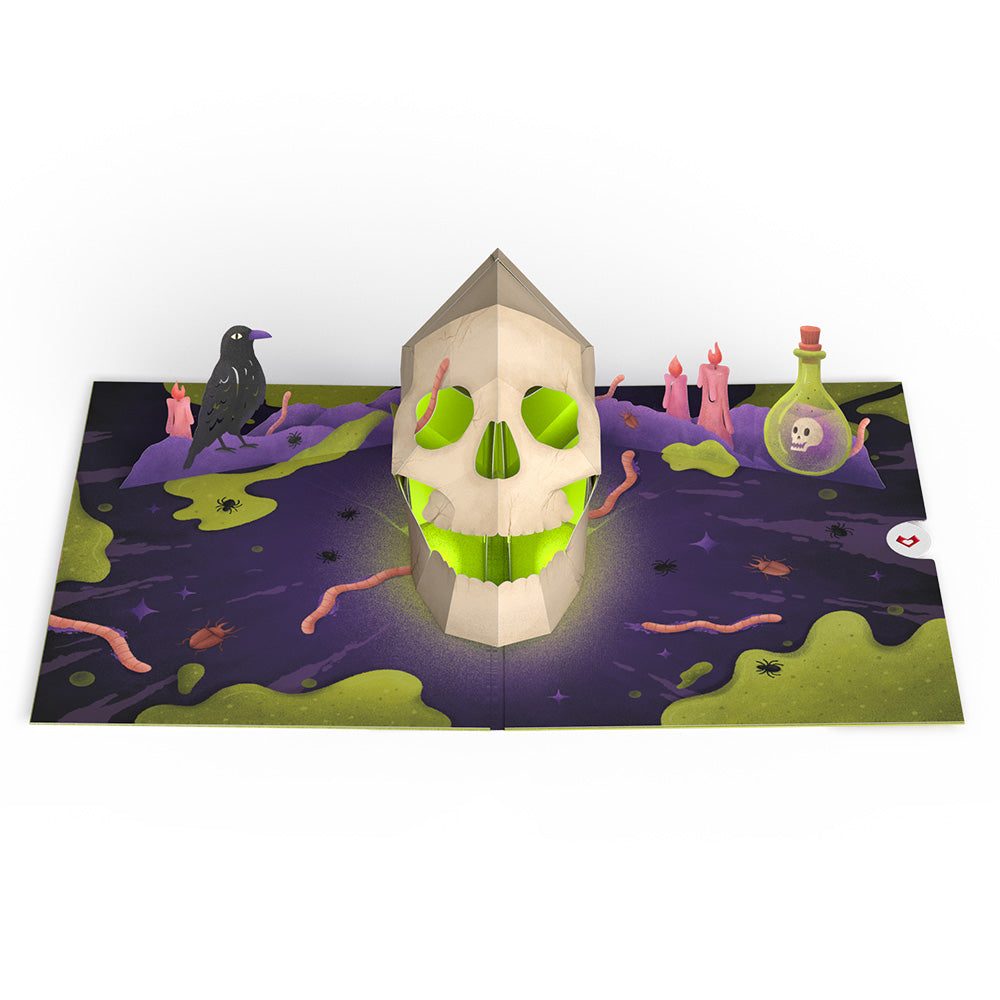 Keep it Creepy Halloween Skull Music and Light Pop-Up Card