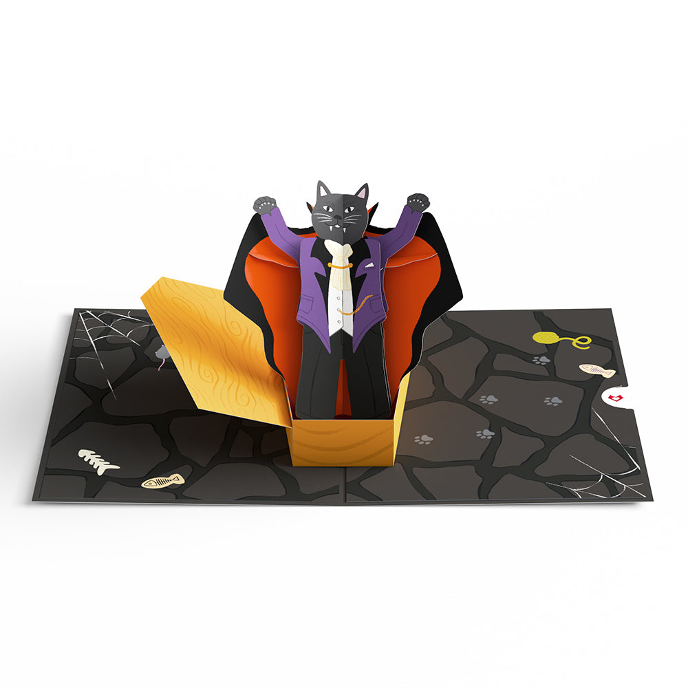 Count Catula Halloween Vampire Cat Pop-Up Card