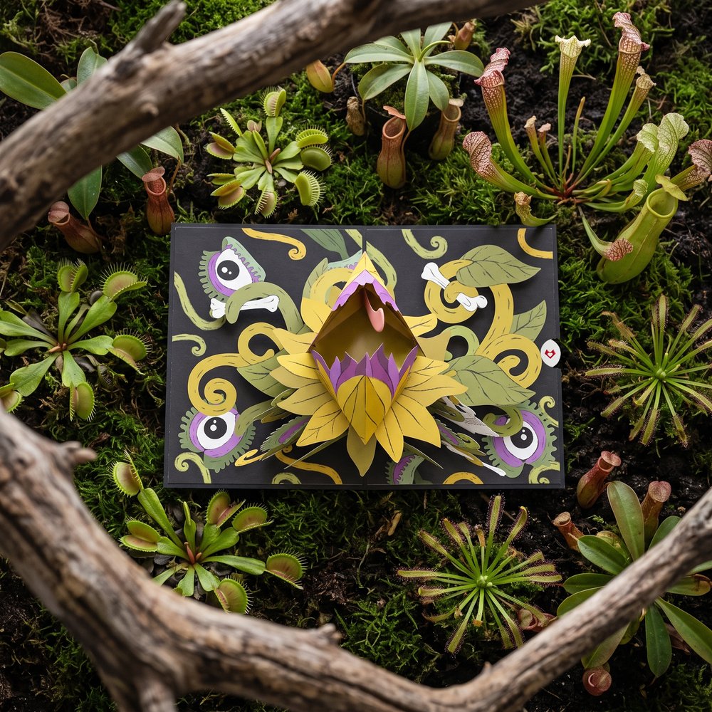 Creepiest Greetings Halloween Venus Flytrap Pop-Up Card