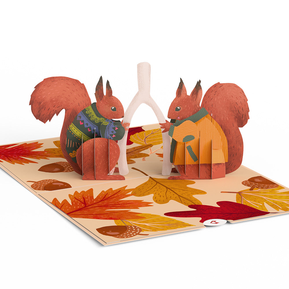 Woodland Happy Thanksgiving Wishbone Pop-Up Card