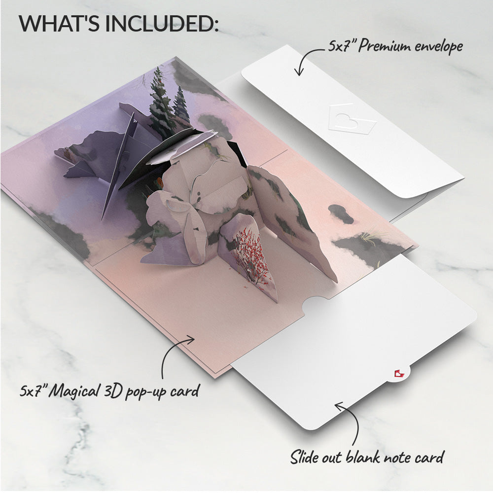 Winter Fox Peaceful Holiday Pop-Up Card