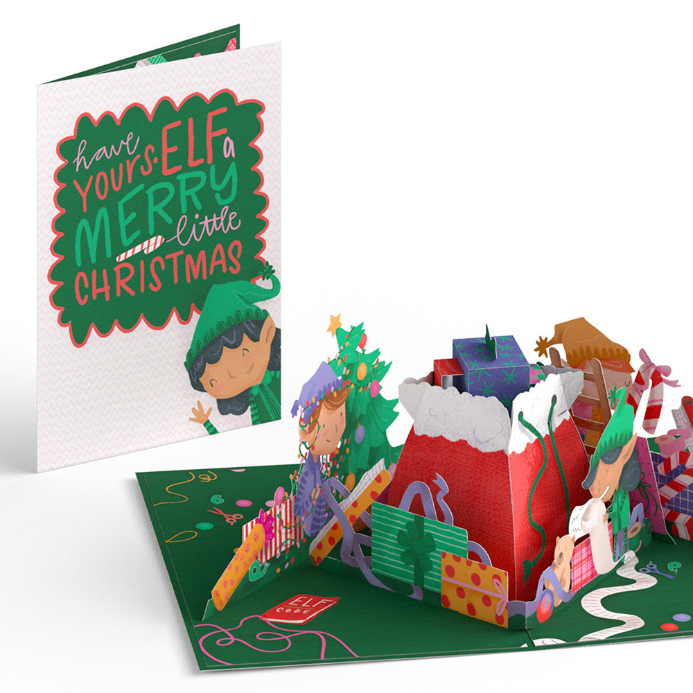 Merry Little Christmas Elf Pop-Up Card