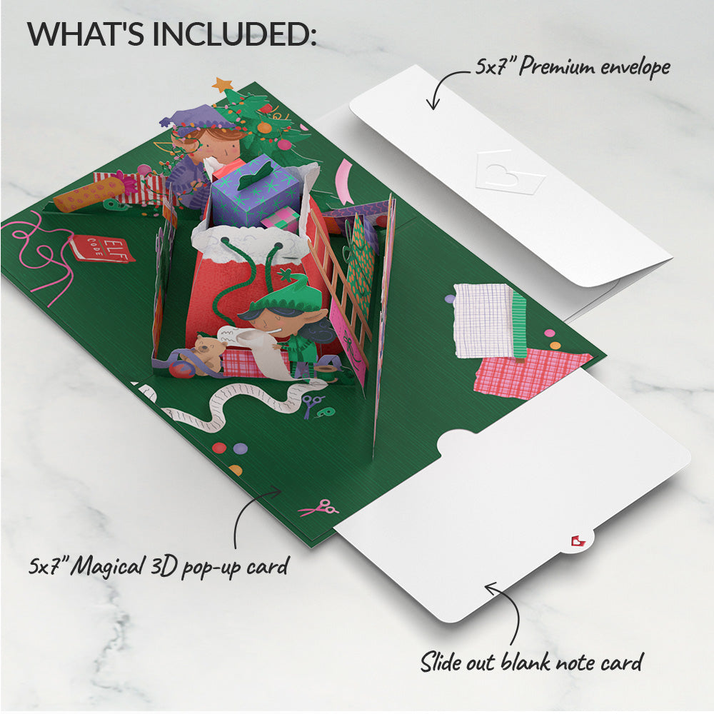 Merry Little Christmas Elf Pop-Up Card