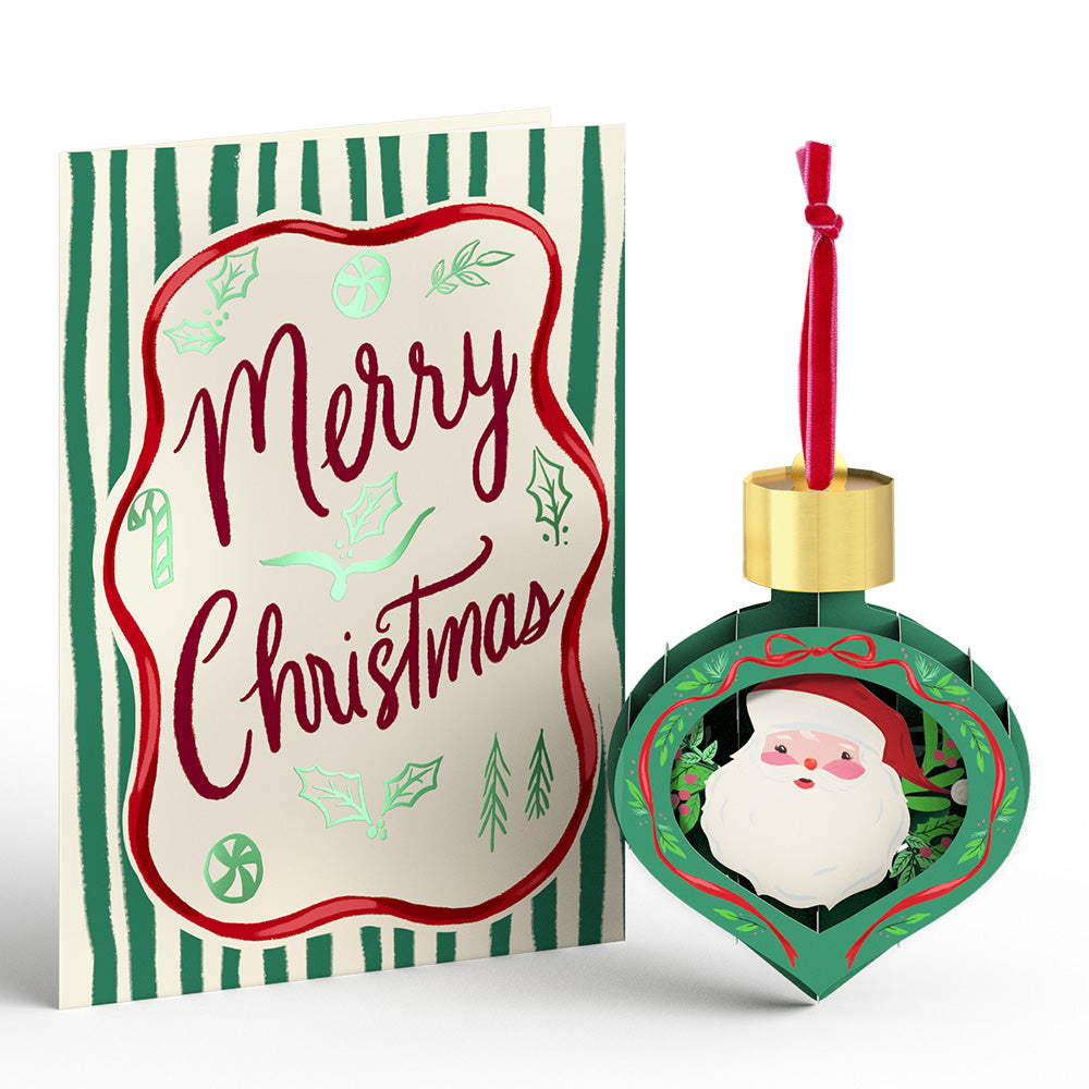 Merry Christmas Santa Classic Ornament Card