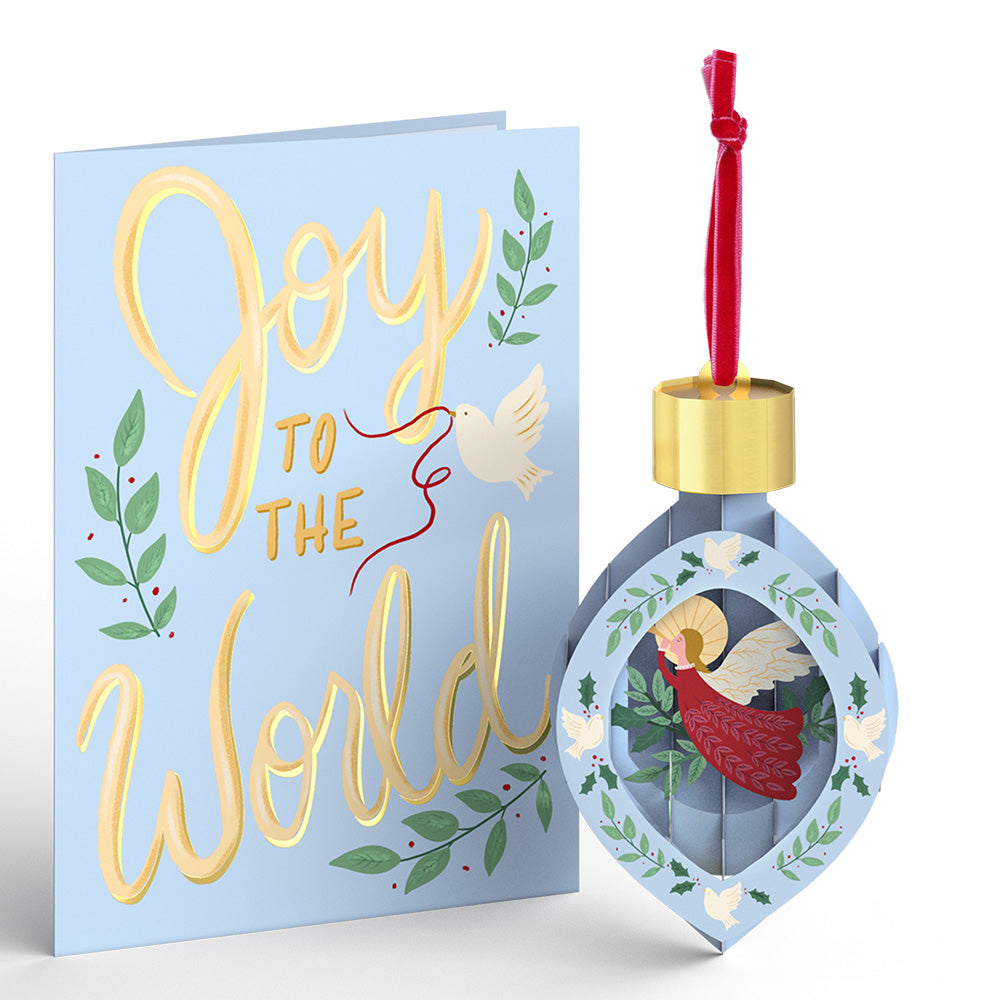 Joy to the World Angel Classic Ornament Card
