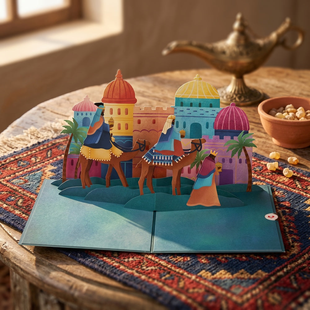 Three Wise Men Guiding Star Christmas Pop-Up Card
