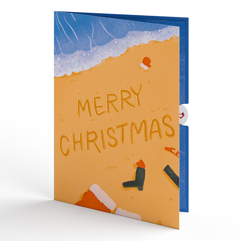 Santa Water Ski Christmas Pop-Up Card