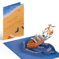 Santa Water Ski Christmas Pop-Up Card