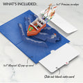Santa Water Ski Christmas Pop-Up Card