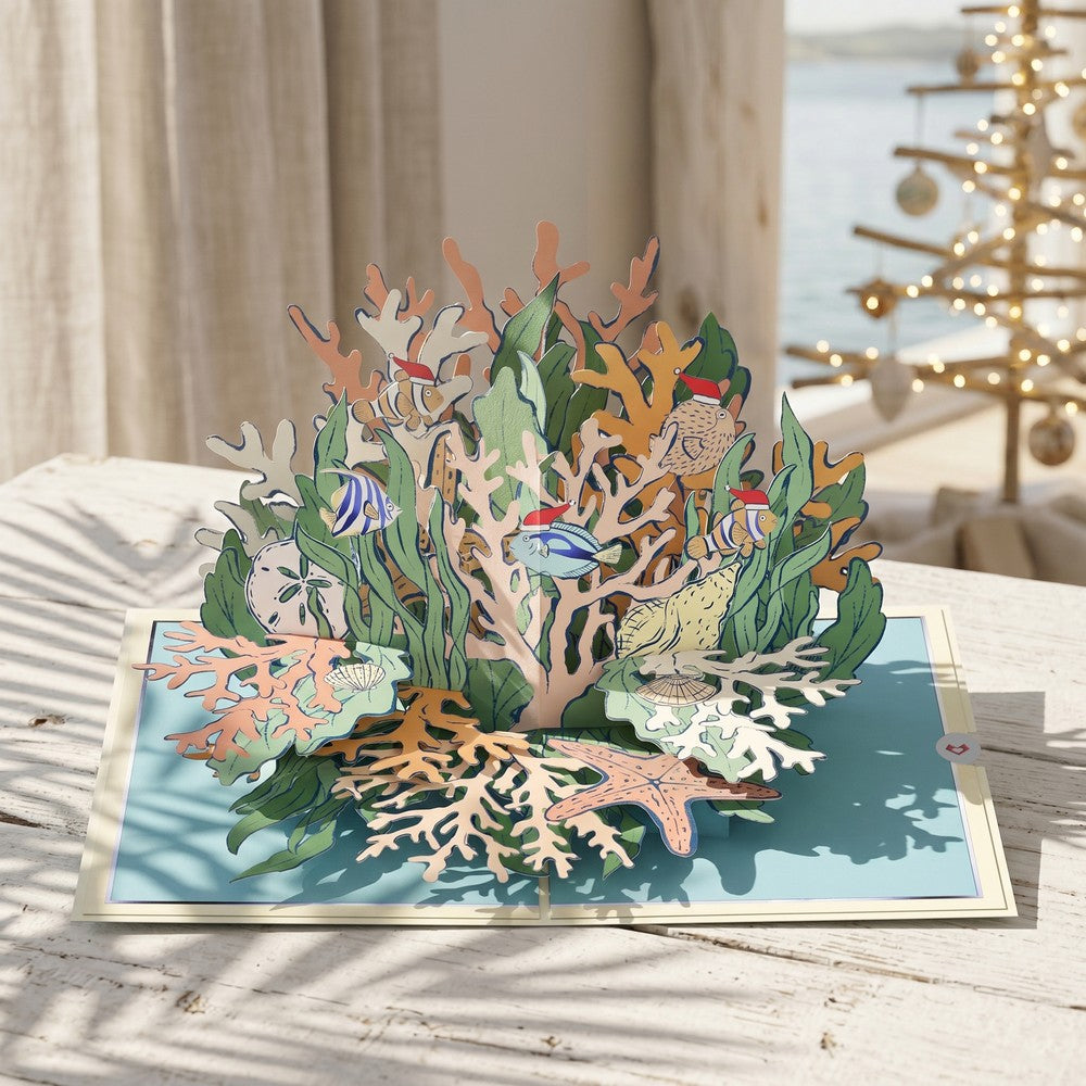 Christmas Coral Pop-Up Card