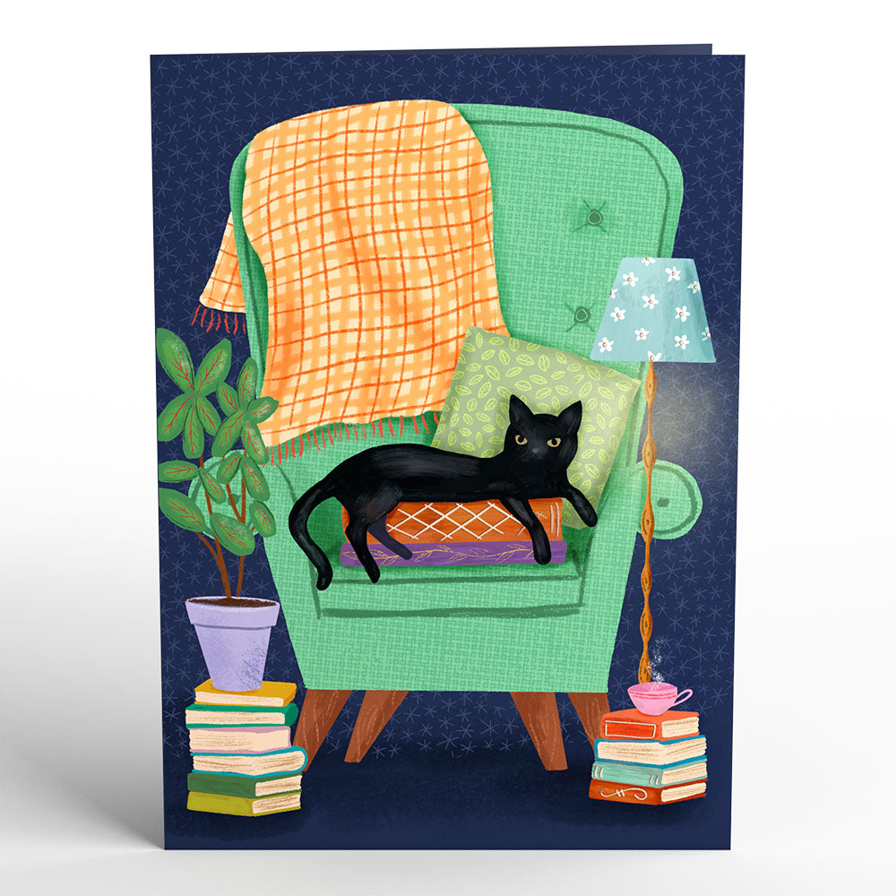 Cozy Cat Petal Pressed™ Bookmark Card
