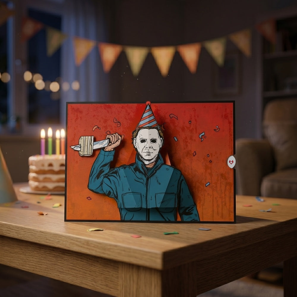 Halloween II Michael Myers Killer Birthday Pop-Up Card