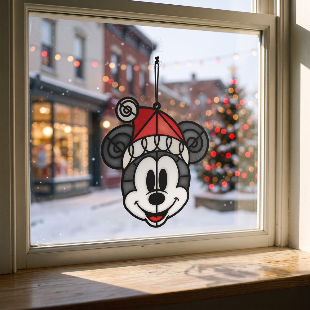 Disney's Mickey Mouse Let's Get Merry Suncatcher Card