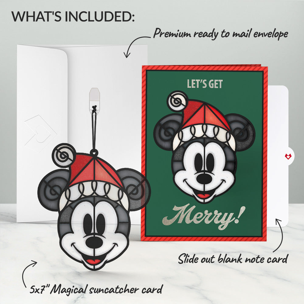 Disney's Mickey Mouse Let's Get Merry Suncatcher Card