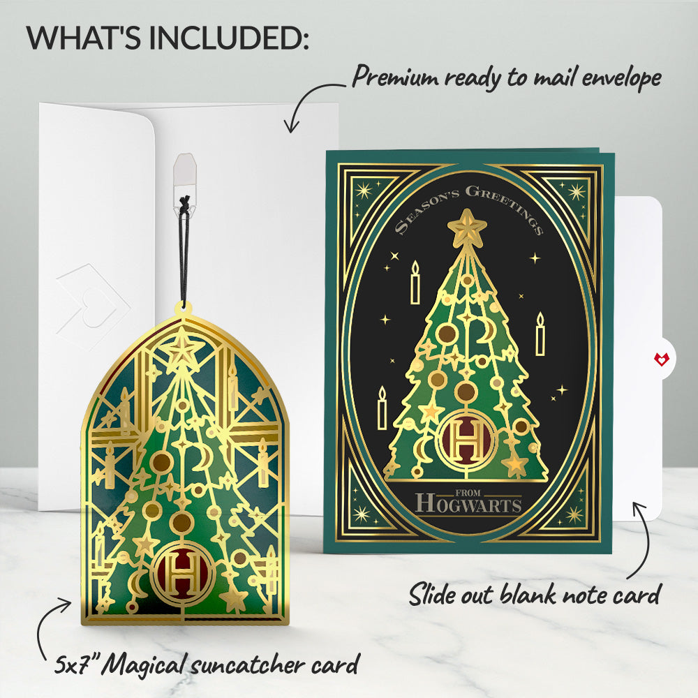 Harry Potter™ Hogwarts™ Christmas Tree Suncatcher Card