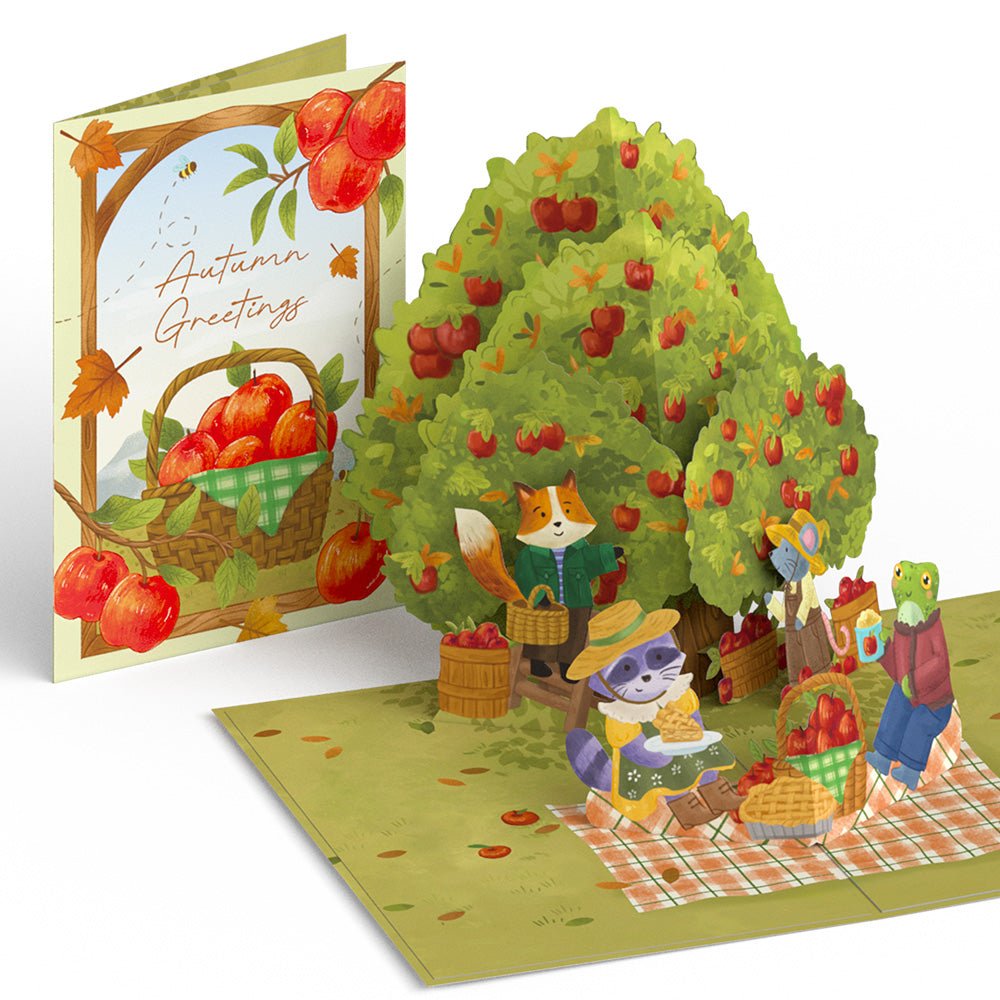 Woodland Animals Autumn Greetings Pop-Up Card