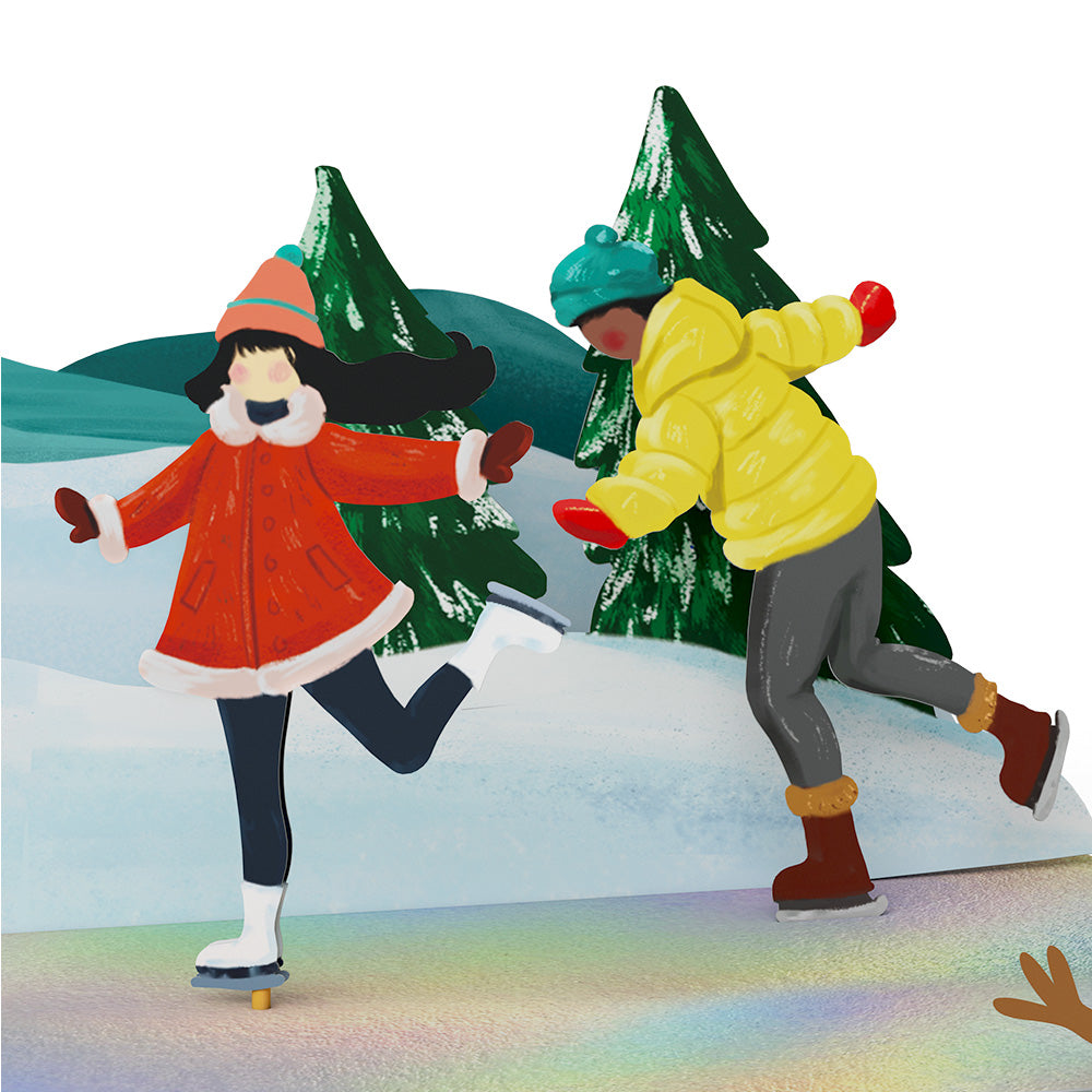 Holiday Winter Ice-Skate Pop-Up Card