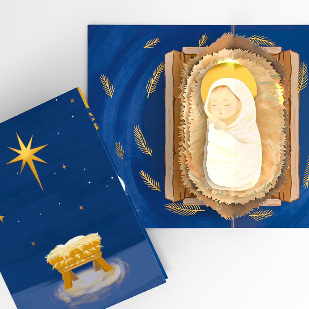 A Thrill of Hope Nativity Light-Up Pop-Up Card