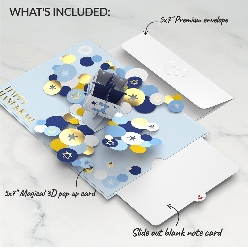 Happy Hanukkah Spinning Dreidel Pop-Up Card