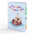 Otter Pool Party Birthday Pop-Up Card