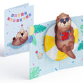 Otter Pool Party Birthday Pop-Up Card