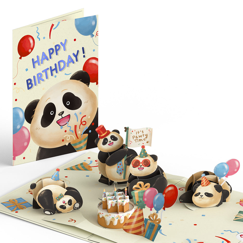 Happy Birthday Pandas Pop-Up Card