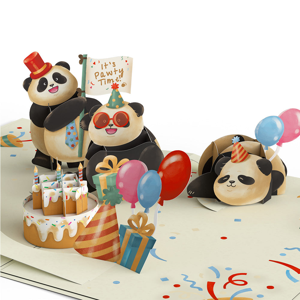 Happy Birthday Pandas Pop-Up Card