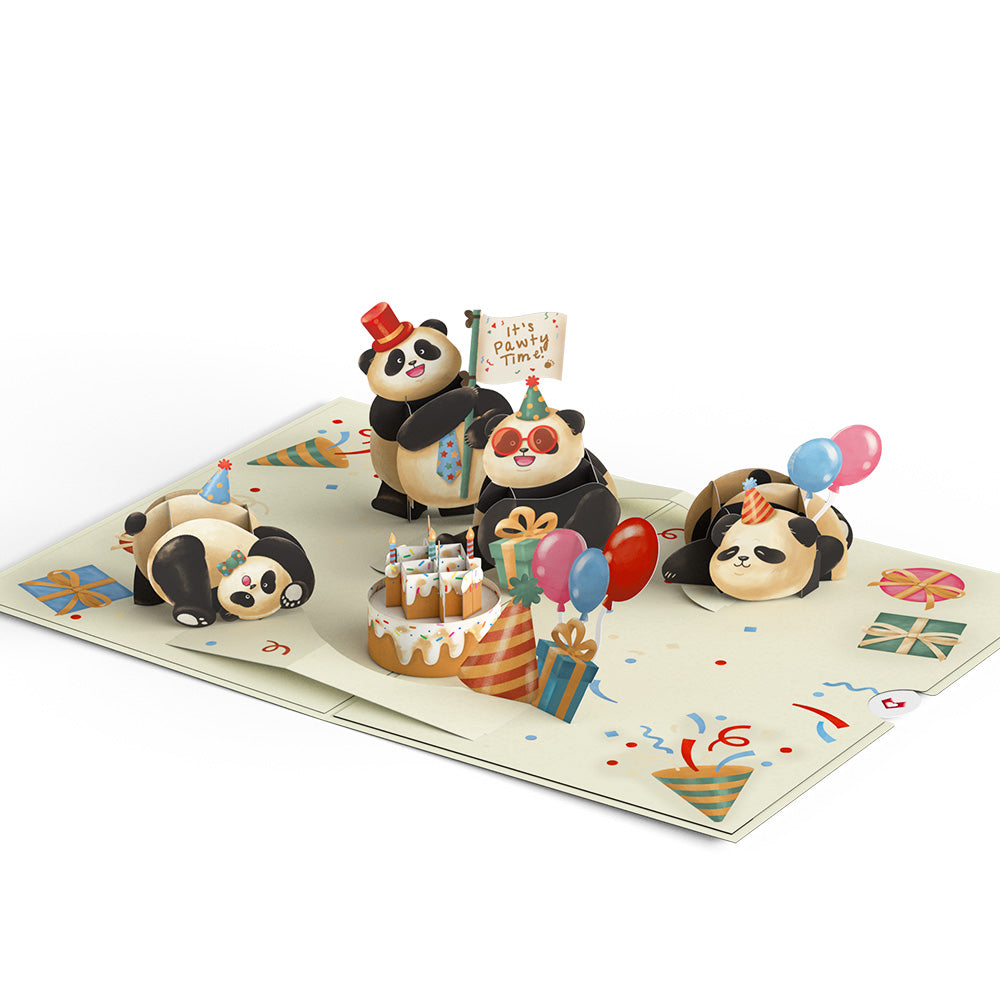 Happy Birthday Pandas Pop-Up Card