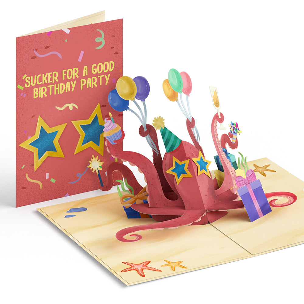 Birthday Party Octopus Pop-Up Card
