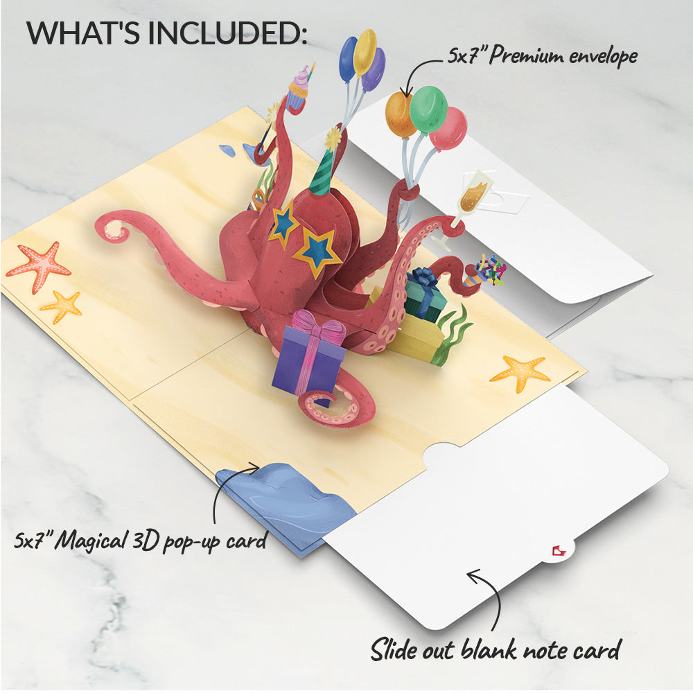 Birthday Party Octopus Pop-Up Card