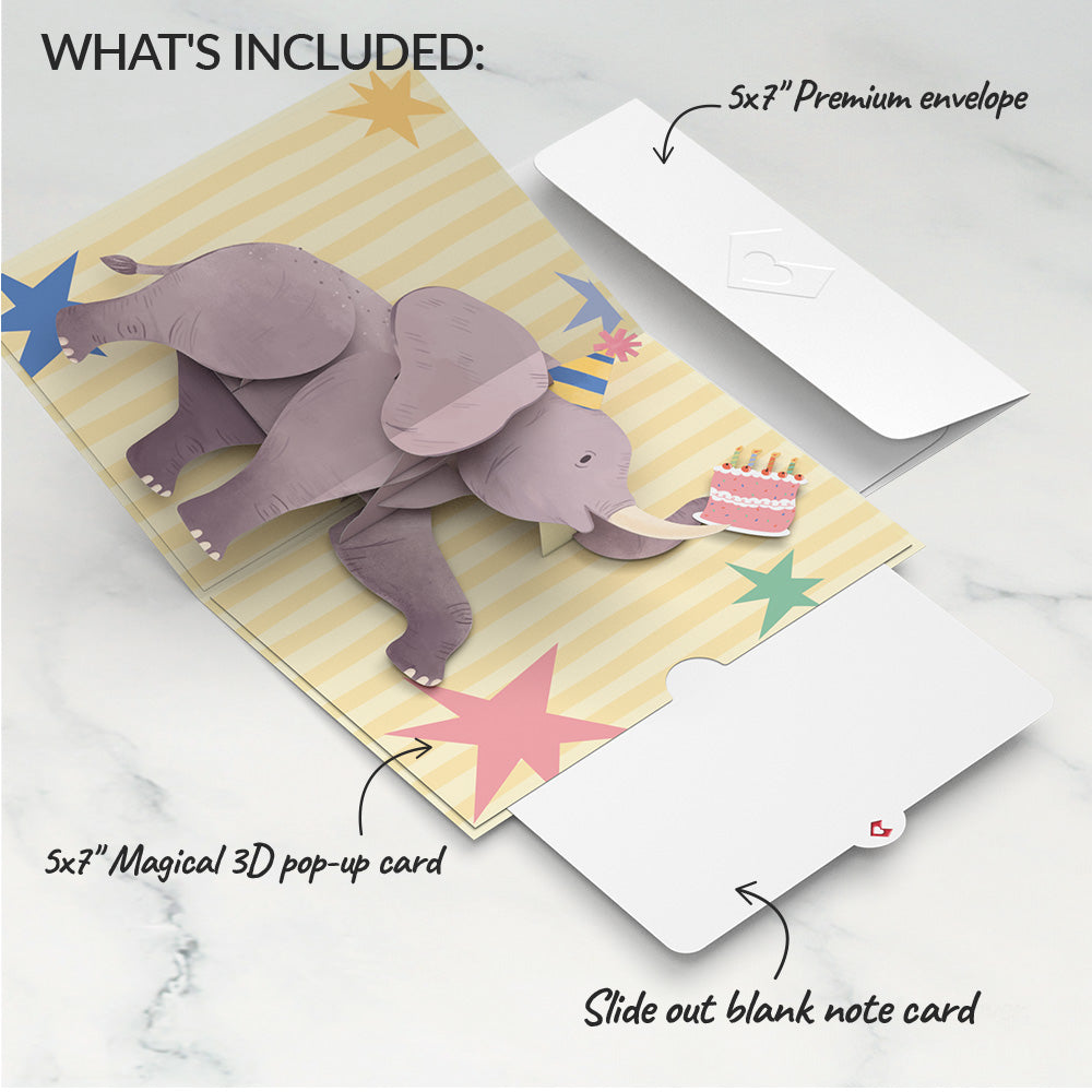 Elephant Birthday Pop-Up Card